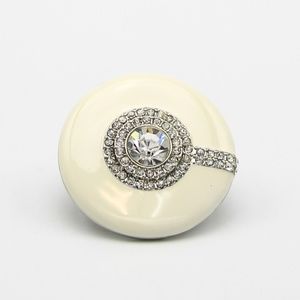 Crystal Pave Enamel Disc Stretch Ring(F4ROR3019)